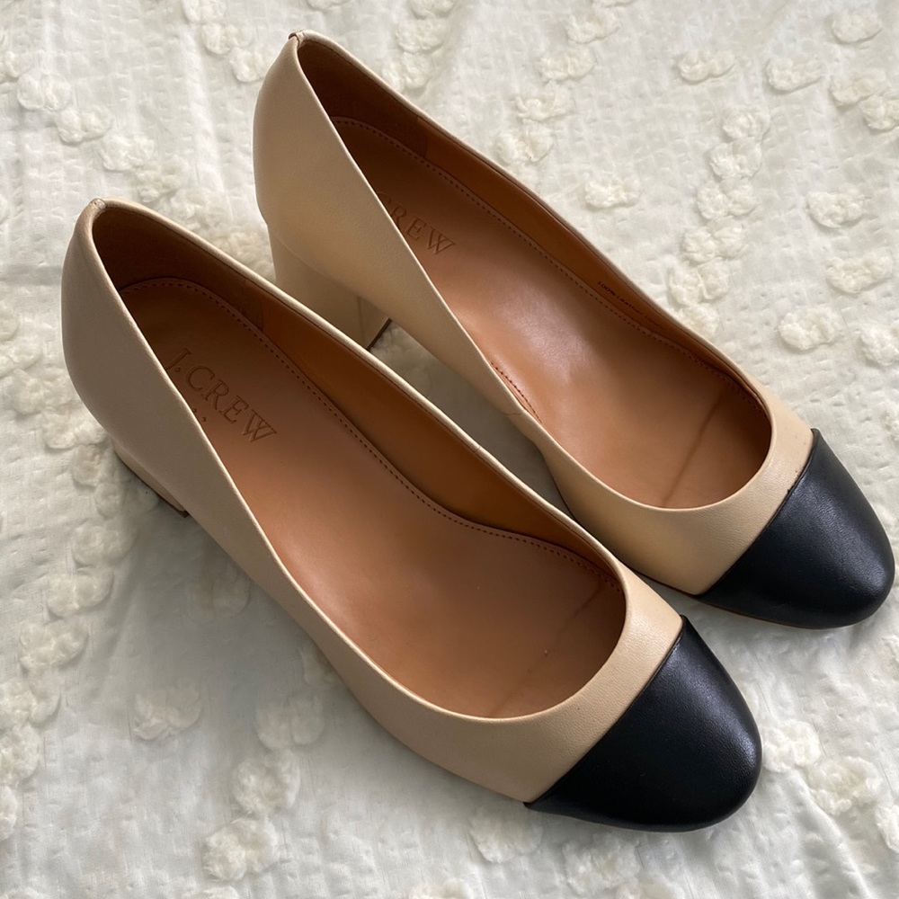 New J Crew shoes size 7.5 fits like 7 black/beige